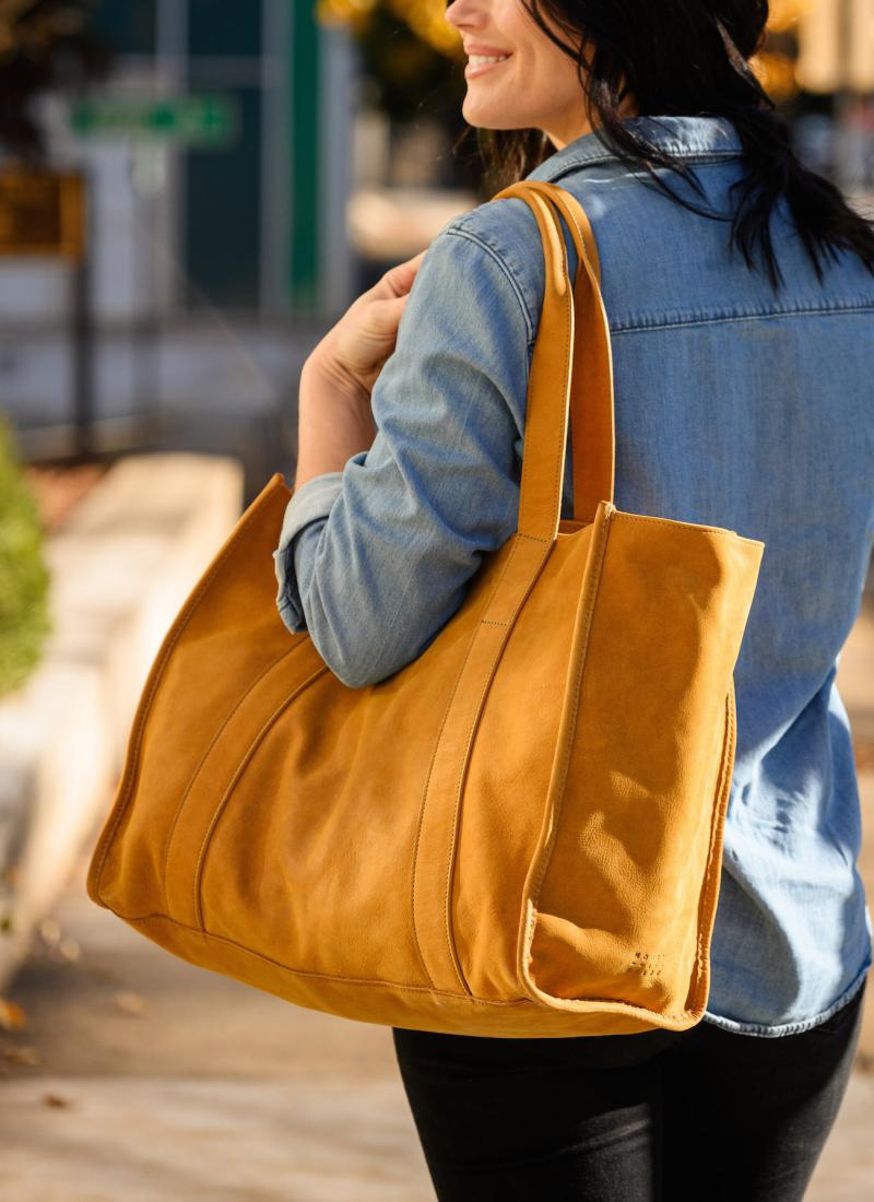 Leather Tote Bag | Reclaimed Leather Tote | Moore & Giles